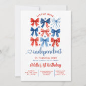 Invitation Red White Blue Miss 1er anniversaire indépendant (Devant)