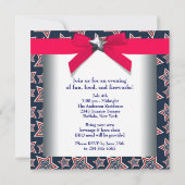 Invitation Red White Blue Stars 4 juillet BBQ Party (Dos)