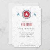 Invitation Red White & Blue Stars 4 juillet patriotique (Devant)
