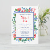 Invitation Red White Blue Stripes 4e juillet Mariage patrioti (Debout devant)