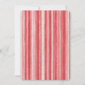 Invitation Red White Blush Pink Stripes Birthday (Dos)
