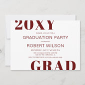 Invitation Red White Bold Typographie Parti de graduation Inv (Devant)