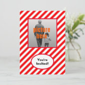 Invitation Red White Candy tendance Anniversaire de fête (Debout devant)