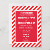 Invitation Red White Candy tendance Anniversaire de fête (Dos)