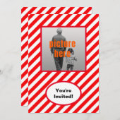 Invitation Red White Candy tendance Anniversaire de fête (Devant / Derrière)