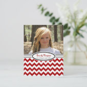 Invitation Red & White Chevron : Image:Invitation de la fête (Debout devant)