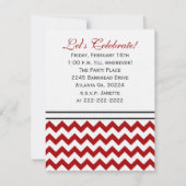 Invitation Red & White Chevron : Image:Invitation de la fête (Dos)