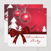 Invitation Red White Christmas Tree Red White Christmas (Devant / Derrière)