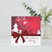 Invitation Red White Christmas Tree Red White Christmas (Debout devant)