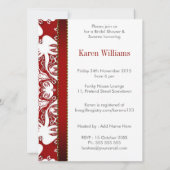 Invitation Red White Doves Batik Fête des mariées Party Invit (Dos)