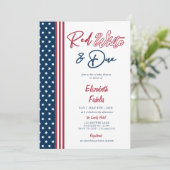 Invitation Red White & Due Stars 4 juillet Baby shower (Debout devant)