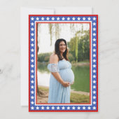 Invitation Red White & Due Stars 4 juillet Baby shower (Dos)