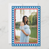 Invitation Red White & Due Stars 4 juillet Baby shower (Dos)