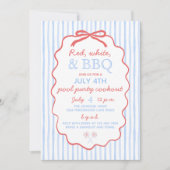 Invitation Red White et BBQ 4 juillet Party (Devant)