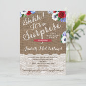 Invitation Red White et Blue Lady Surprise fête d'anniversair (Debout devant)