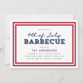 Invitation Red White et Blue Stars 4 juillet Barbecue (Devant)