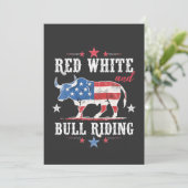 Invitation Red White et Bull Riding American Cowboys (Debout devant)