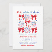 Invitation Red White et je fais 4 juillet Fête des mariées (Devant)