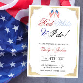 Invitation Red White et je fais 4 juillet Mariage patriotique