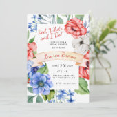 Invitation Red White et moi faisons Fête des mariées patrioti (Debout devant)