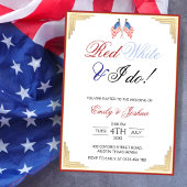 Invitation Red White et moi faisons un Mariage patriotique él