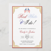 Invitation Red White et moi faisons un Mariage patriotique él (Devant)