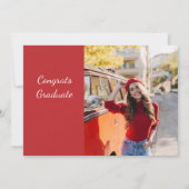 Invitation Red White Grad Photo Graduation 2025 (Dos)