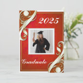 Invitation Red White Graduation 2025 (Debout devant)