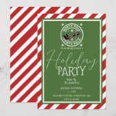 Invitation Red White Green Pôle Nord Noël Fête de Noël (Devant / Derrière)