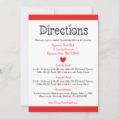 Invitation Red & White Hearts Directions / Détails Mariage (Devant)