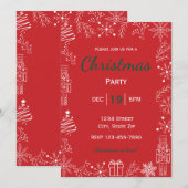 Invitation Red & White Holiday | Glam moderne (Devant / Derrière)