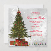 Invitation Red White Lights Tree fête de Noël (Devant)