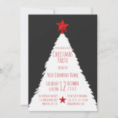 Invitation Red White Parties scintillant Star Tree Noël d'ent (Devant)