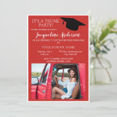 Invitation Red White Photo College Trunk Party (Debout devant)