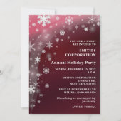 Invitation Red White Snowflakes Corporate Holiday Party (Devant)