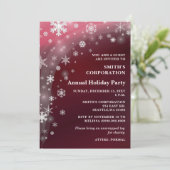 Invitation Red White Snowflakes Corporate Holiday Party (Debout devant)