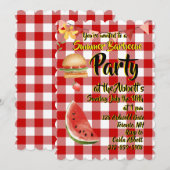 Invitation Red & White Summer Party (Devant / Derrière)