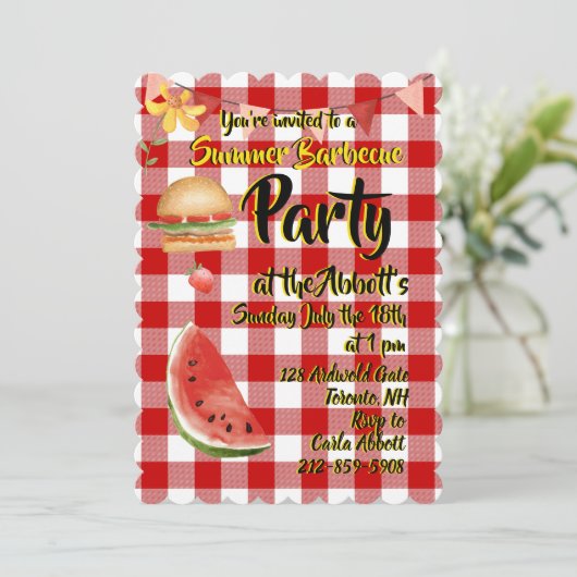 Invitation Red & White Summer Party (Debout devant)