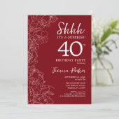 Invitation Red White Surprise 40e anniversaire (Debout devant)