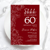 Invitation Red White Surprise 60e anniversaire