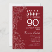 Invitation Red White Surprise 90e anniversaire (Devant)