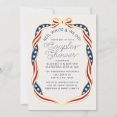 Invitation Red White & We Do Ribbon Wedding Couples Shower (Devant)