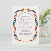 Invitation Red White & We Do Ribbon Wedding Couples Shower (Debout devant)