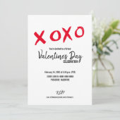 Invitation Red White XOXO Virtual Valentine's Day Party (Debout devant)