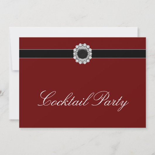 Invitation Red Wine Diamond Red Black Cocktail Party (Devant)