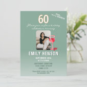 Invitation Red Wine Glass 60th Birthday Party Photo (Debout devant)
