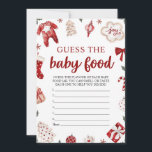 Invitation Red Winter Christmas Guess the Baby Food Game<br><div class="desc">Red Winter Christmas Guess the Baby Food Game</div>