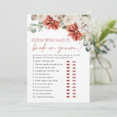 Invitation Red Winter Devinez qui a dit mariée ou jeu de cham (Debout devant)