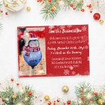 Invitation Red Winter Photo Company Christmas<br><div class="desc">Faites plaisir à vos employés et à vos invités avec cette invitation photo personnalisable rouge,  hiver,  pour votre prochaine fête de Noël ! Flammes de neige d'hiver sur rouge,  texturé look arrière - plan,  avec texte blanc,  personnalisable.</div>