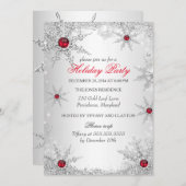 Invitation Red Winter Wonderland Noël Fête 6 (Devant / Derrière)